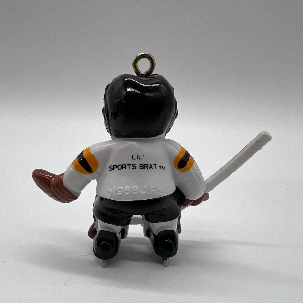 Vintage 1988 Lil Sports Brat Boston Bruins Hockey Goalie Ornament NHL JFS